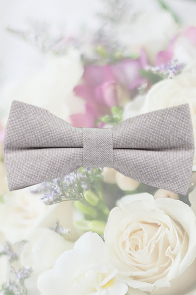 Boys Light Grey Adjustable Cotton Dickie Bow