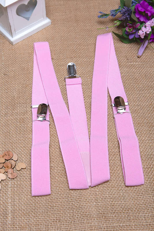 Boys Light Pink Adjustable & Elasticated Y-Back Braces