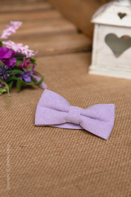 Boys Pastel Lilac Adjustable Cotton Dickie Bow