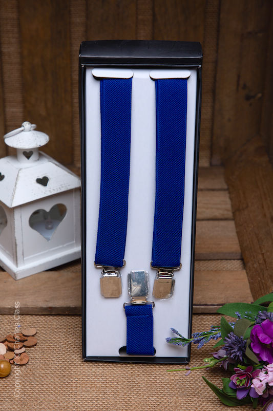 Boys Royal Blue Formal Adjustable Braces in Gift Box