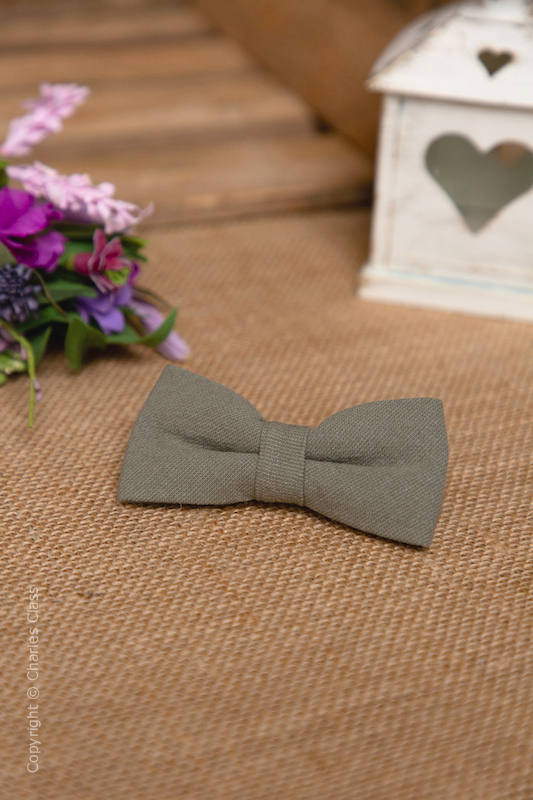 Boys Dark Sage Green Adjustable Cotton Dickie Bow