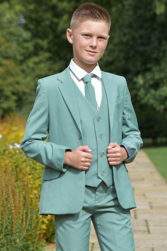 Boys Sage Green Slim Jacket Suit Boys Wedding Suit Charles Class