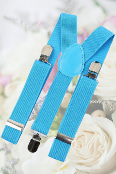 Boys Turquoise Adjustable & Elasticated Y-Back Braces