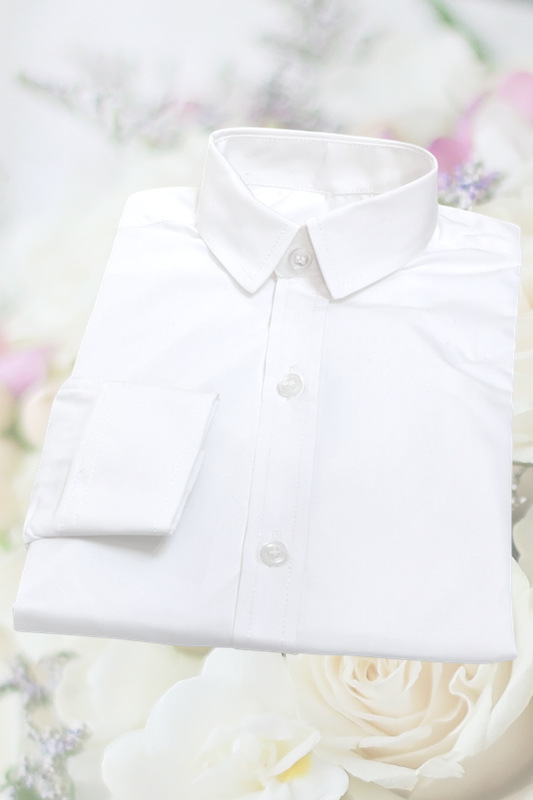 Boys White Tailored Fit Long Sleeved Shirt