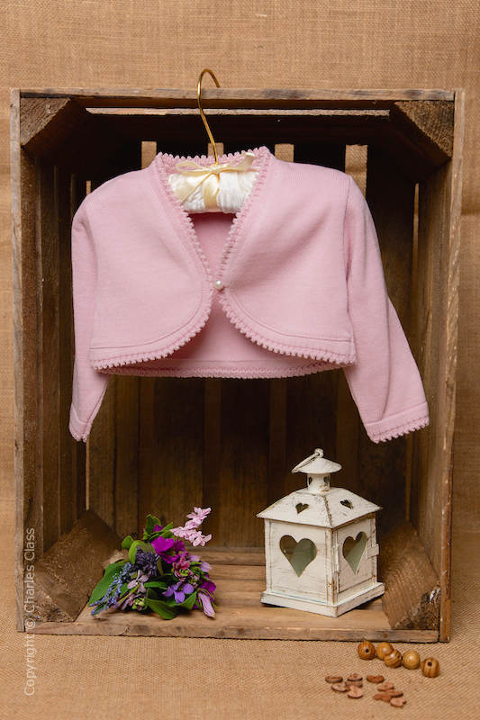 Girls Dusky Pink Cotton Long Sleeve Bolero