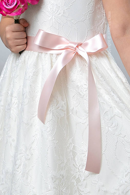 Pale Pink Premium Satin Flower Girl Sash