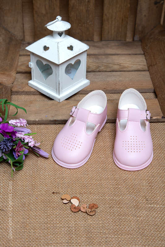 Girls Pink Matt T Bar Shoes by Baypods