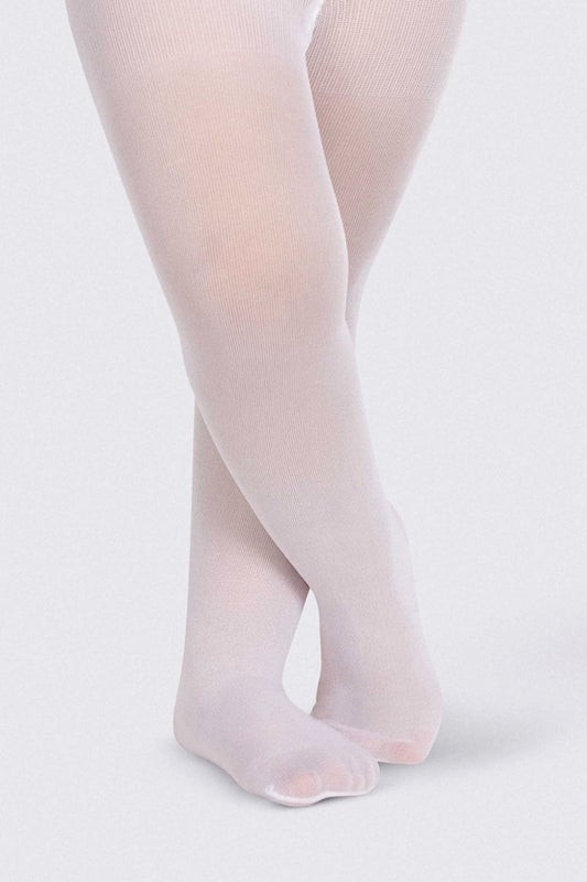 Girls White 30 Denier Flower Girl Tights