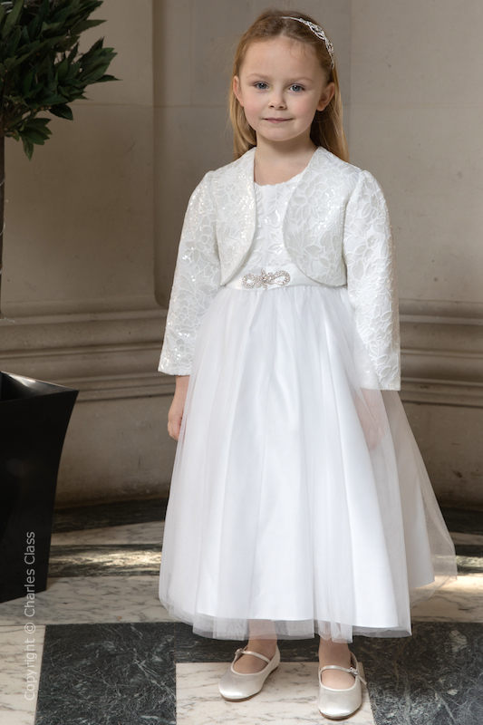 girls white sequin dress