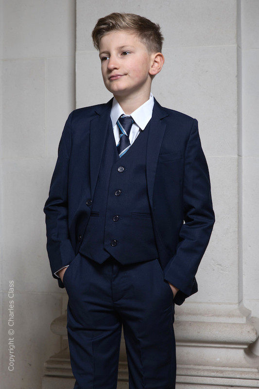 Boys Navy Slim Jacket Suit Boys Navy Wedding Suit Charles Class