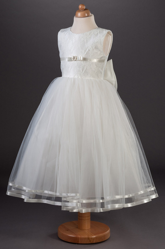 Busy B's Bridals Diamanté & Pearl Lace Tulle Dress - Eliza
