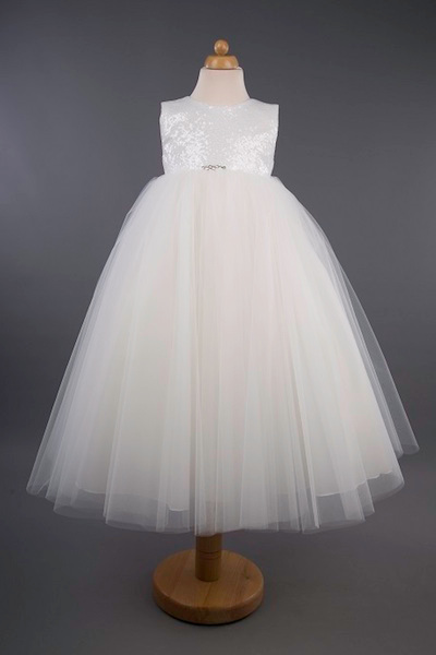 Busy B's Bridals High Waisted Sequin Bodice Tulle Dress - Kate