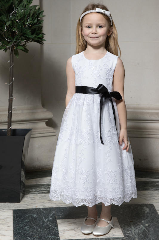 black dress white sash