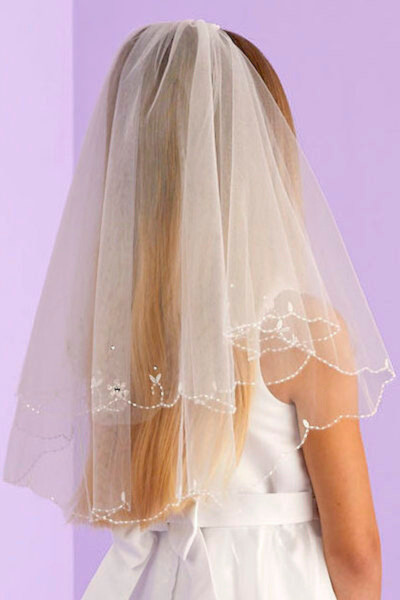 Peridot Girls White Communion Bag:- Eva main image 1