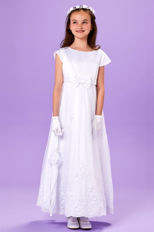 SALE COMMUNION DRESS Celebrations Girls White Communion Dress:- Willow Age 9 main image 1