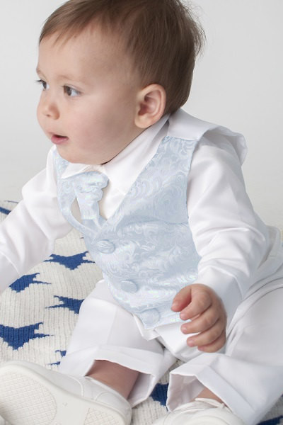 Baby Boys Ice Blue Paisley Wedding Suit | Wedding Outfit for Baby Boy