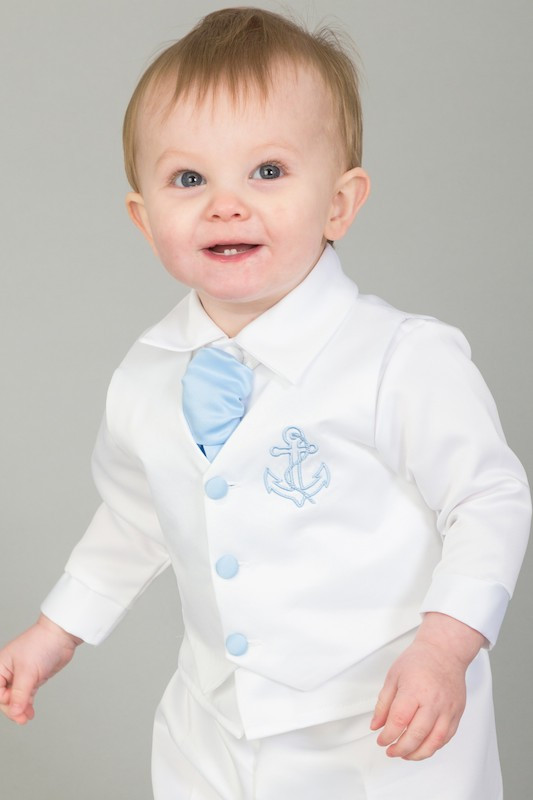Baby Boys Blue Nautical Wedding Suit Baby 5 Piece Suit