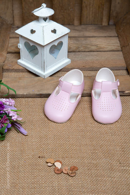 Baby Girls Pink Matt T Bar Shoes by Baypods