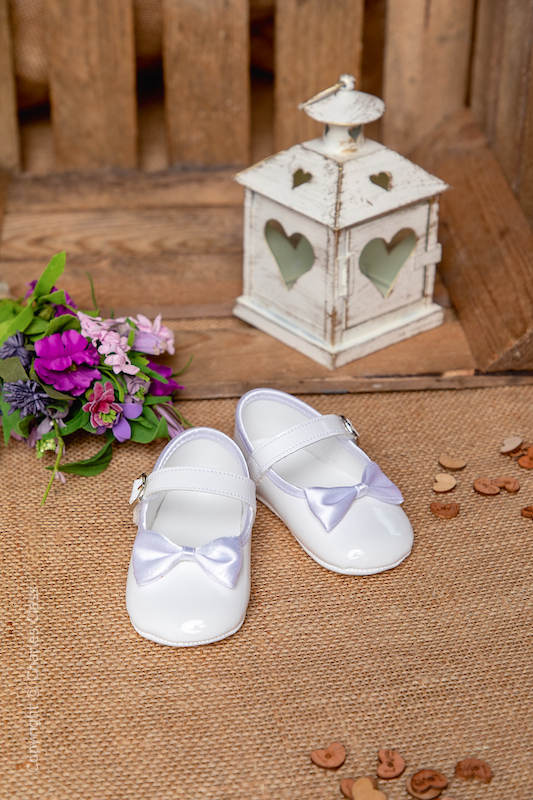 Baby Girls White Bow Buckle Strap Shoes