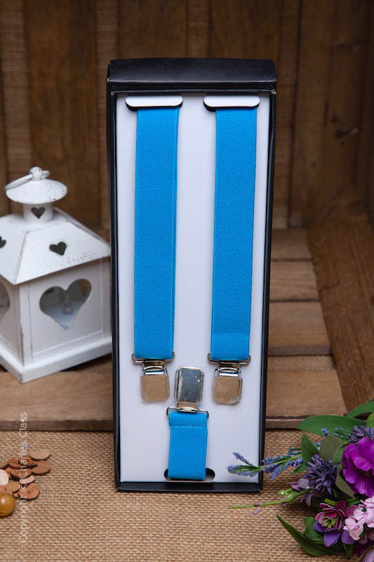 Boys Blue Formal Adjustable Braces in Gift Box