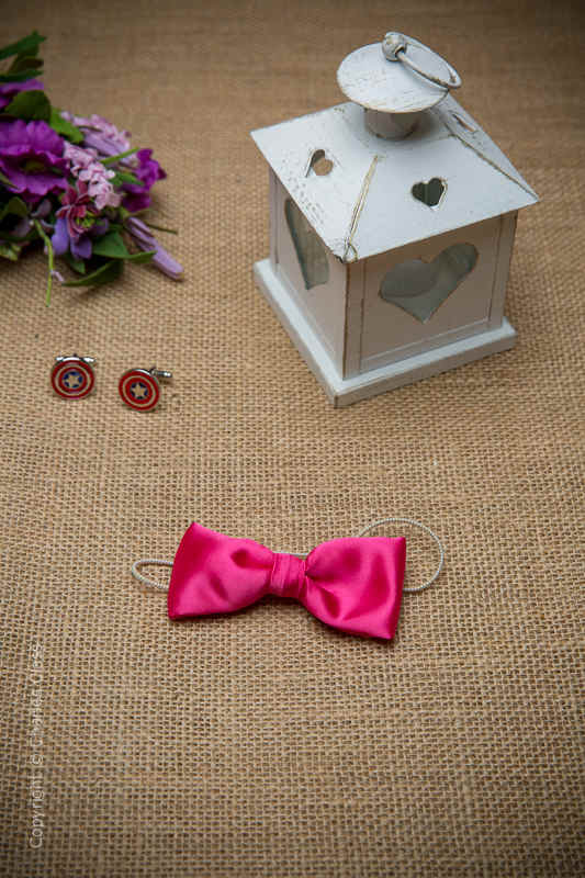 Boys Hot Pink Elasticated Satin Dickie Bow