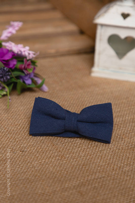 Boys Navy Adjustable Cotton Dickie Bow