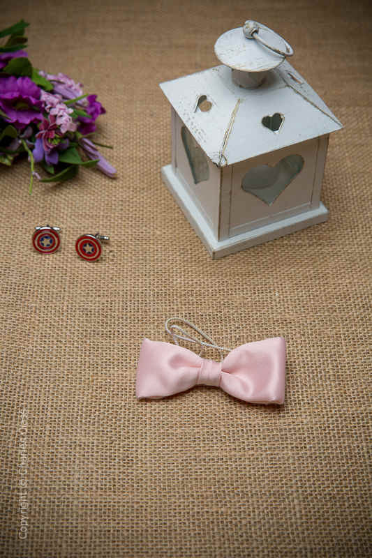 Boys Pale Pink Elasticated Satin Dickie Bow