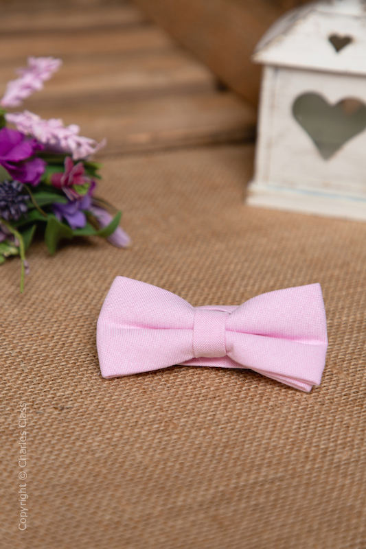 Boys Pastel Pink Adjustable Cotton Dickie Bow