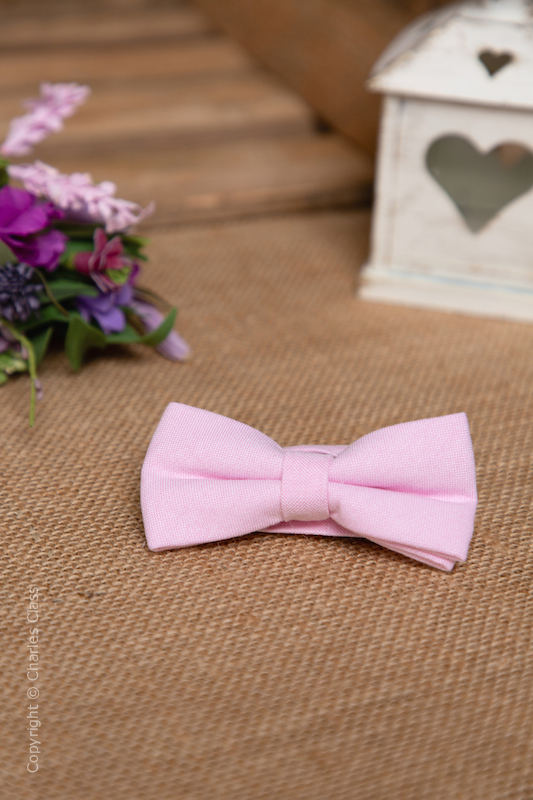 Boys Pastel Pink Adjustable Cotton Dickie Bow Children's Bow Tie