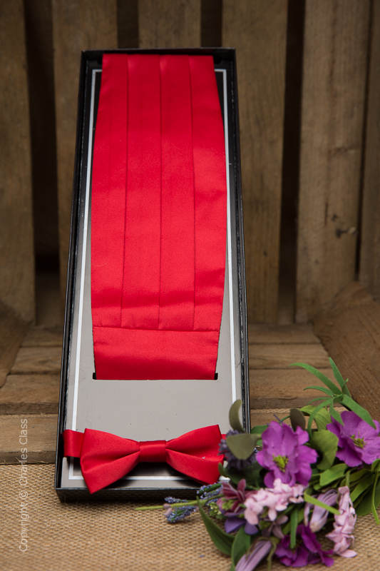 Childrens Formal Wear Boy's Solid Red Satin Bow Tie - Adjustable