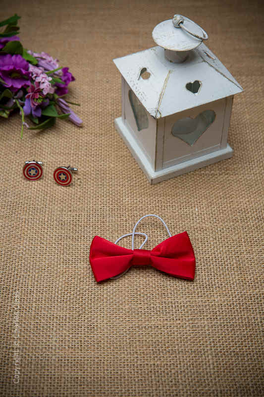 Boys Red Elasticated Satin Dickie Bow