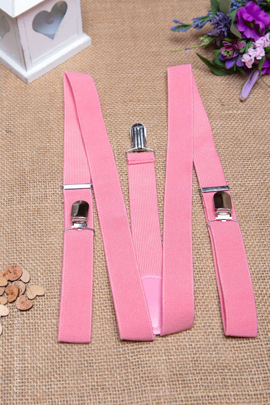 Boys Watermelon Pink Adjustable & Elasticated Y-Back Braces