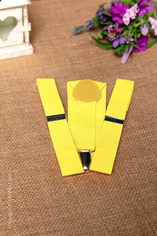Boys Yellow Adjustable & Elasticated Y-Back Braces