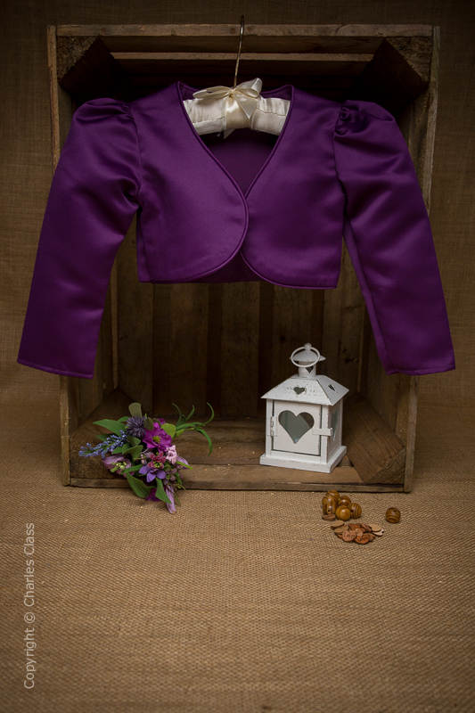 Girls Purple Bolero Jacket Purple Flower Girl Bolero Charles Class