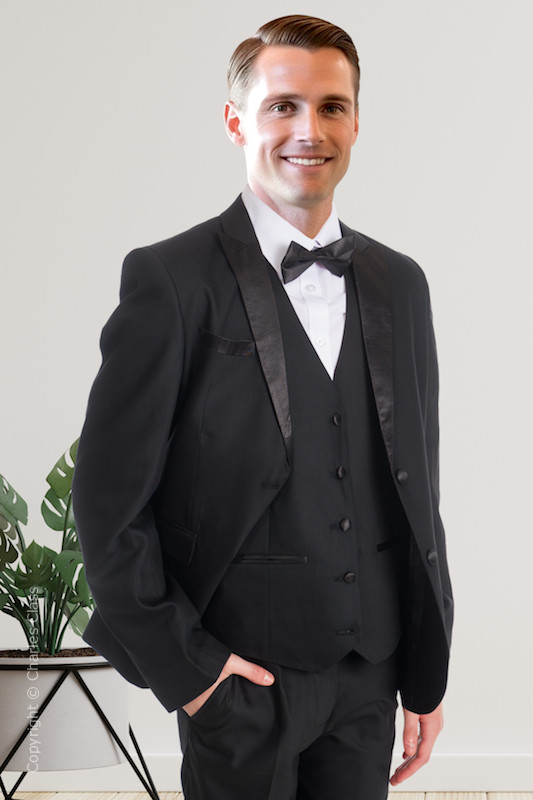 Men's Black Slim Fit Tuxedo Suit - Richard