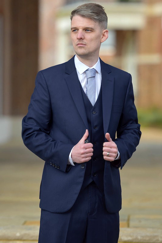 Men's Navy Slim Fit Jacket Suit Three Piece Suit Wedding Suit