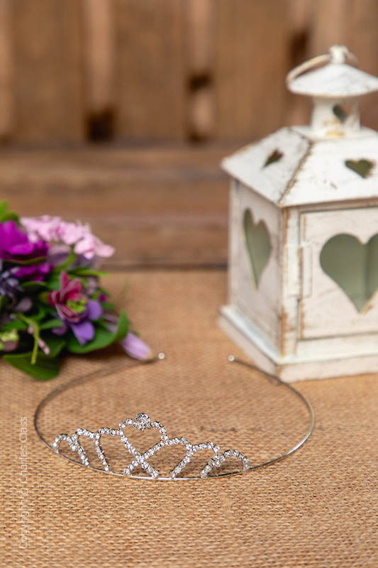 Sparkly Crystal Heart Shaped Tiara