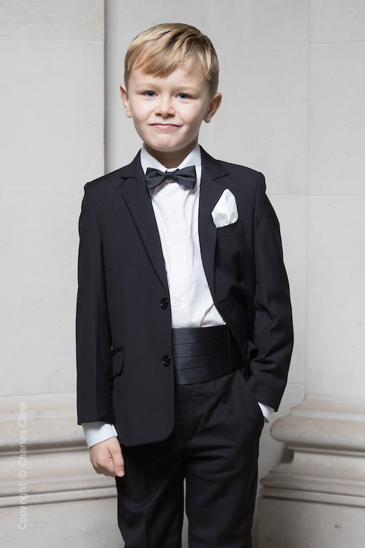 Boys 'Black Tie' Formal Black Dinner Suit - Hamilton