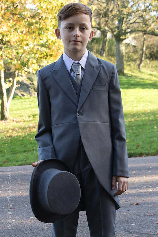 Boys Grey Tail Coat Suit - Earl