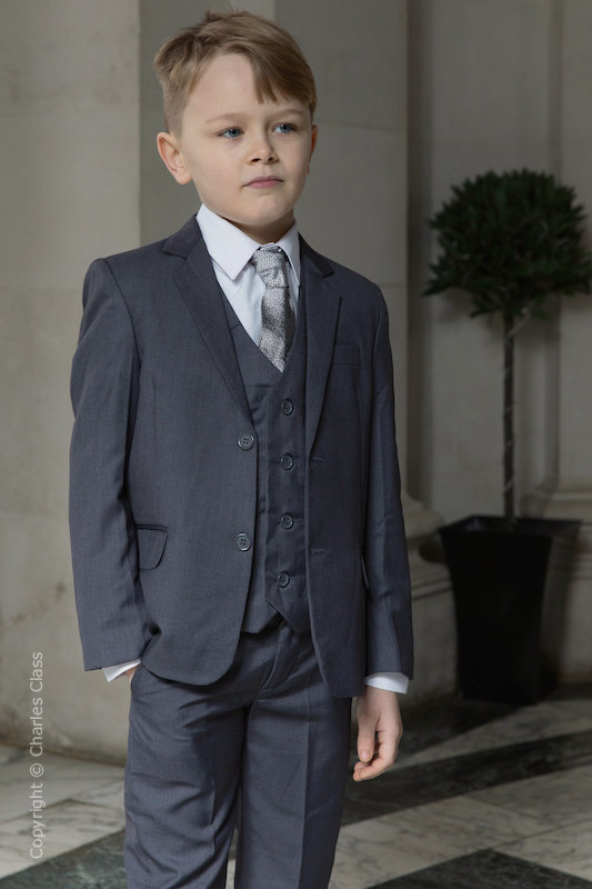 Boys Grey Jacket Suit - Oscar