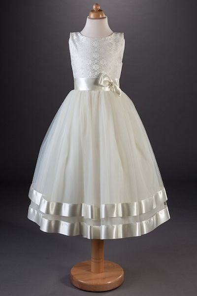 Busy B's Bridals Satin Ribbon Lace & Tulle Dress - Tatem