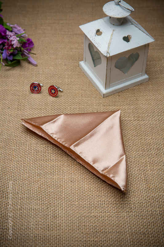 Boys Bronze Solid Satin Pocket Square