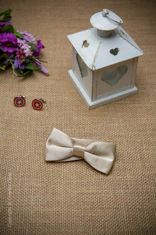 Boys Champagne Adjustable Satin Dickie Bow
