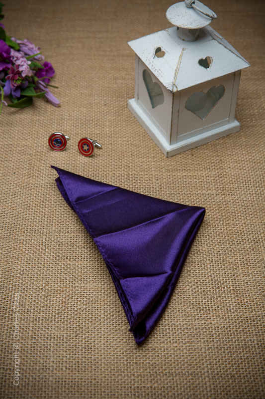 Boys Dark Purple Solid Satin Pocket Square