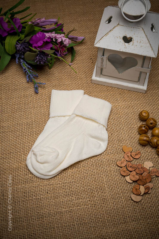 Boys Ivory Plain Cotton Wedding Socks