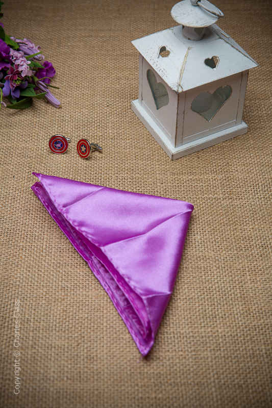 Boys Light Purple Solid Satin Pocket Square