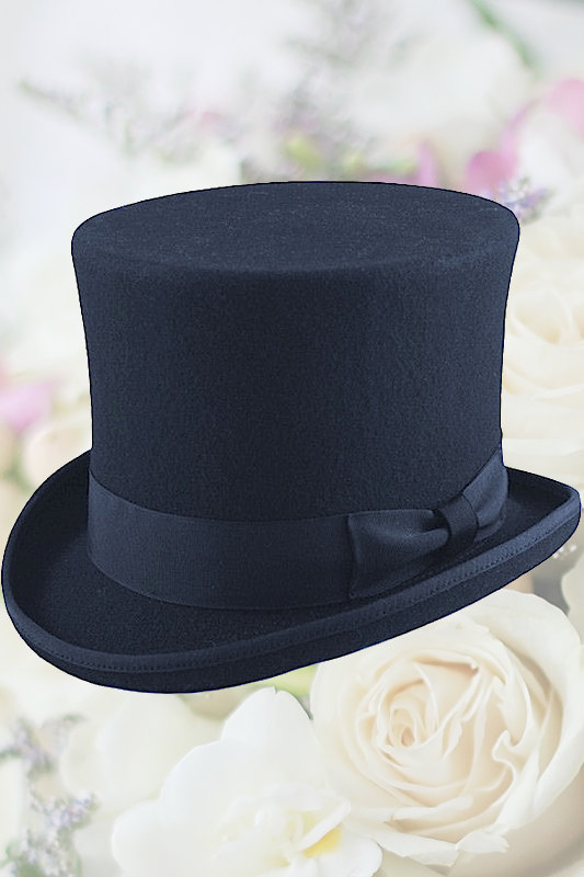 Boys Navy Tall 100% Wool Top Hat