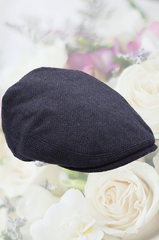 Older Boys Grey Herringbone Tweed Check Flat Cap Boys Flat Cap