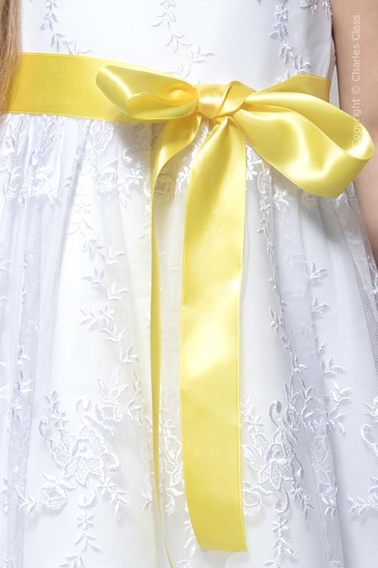 Lemon Premium Satin Flower Girl Sash