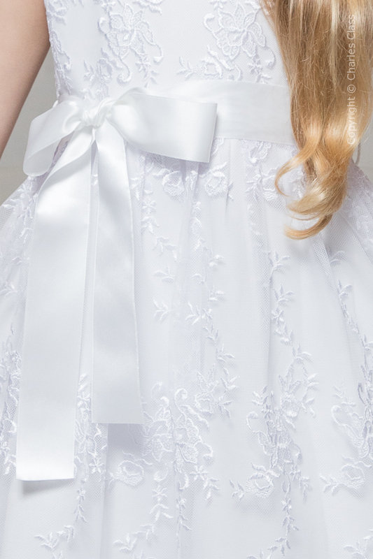 White Premium Satin Flower Girl Sash